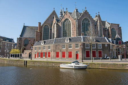 户外镇运河荷兰阿姆斯特丹Noorderkerk高清图片