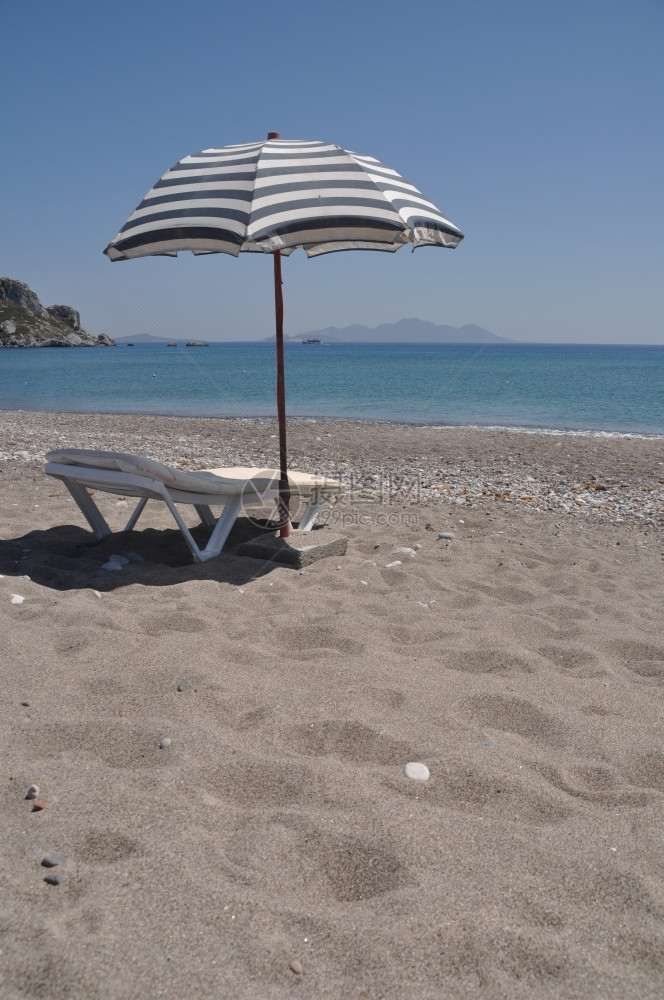 夏令明亮的户外希腊Kefalos海滩高斯KefalosBeachKos图片