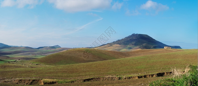 安静的意大利西里岛的乡村景观早上意大利西里岛的乡村景观农业山图片