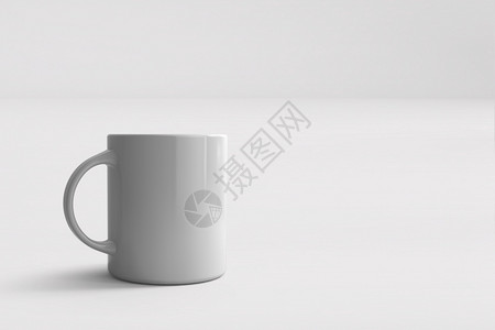 3d白杯在色背景上隔离的白色杯子适合你的设计元素反射家早餐图片