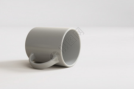 3d白杯在色背景上隔离的白色杯子适合你的设计元素厨房咖啡经典的图片