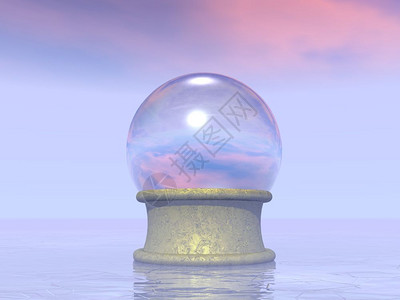 晶耀前滩解决方案力量蓝色的日落前给算命员的魔晶球3D使算命员的魔晶球产生设计图片