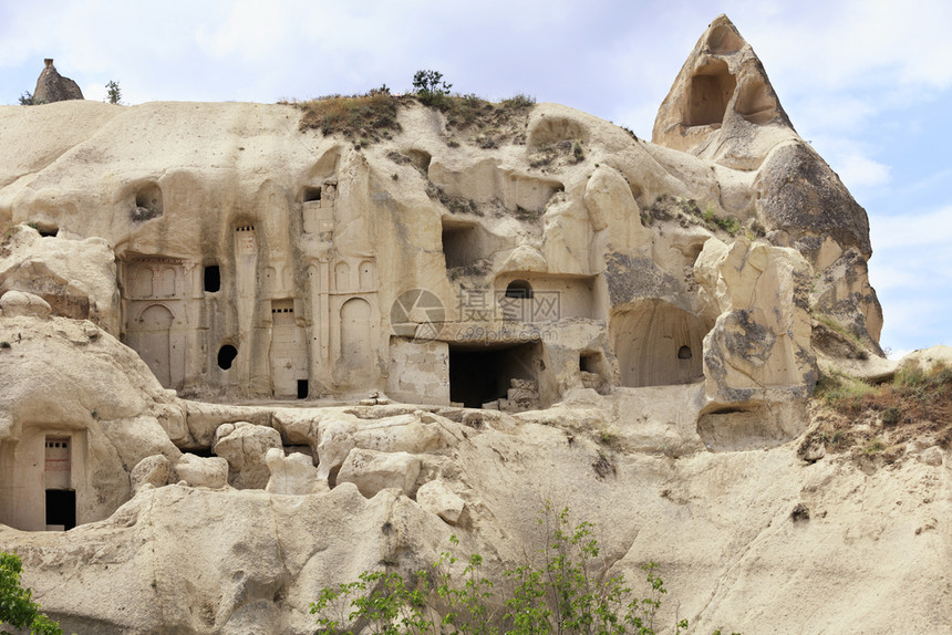 爬坡道安纳托利亚在卡帕多西山谷Capapadocicia旧古老的洞穴寺庙和被雕刻在沙石山中的古老洞穴自然图片
