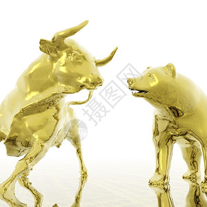 金融纾困交易投机公牛和熊的数字化可视股票交易设计图片