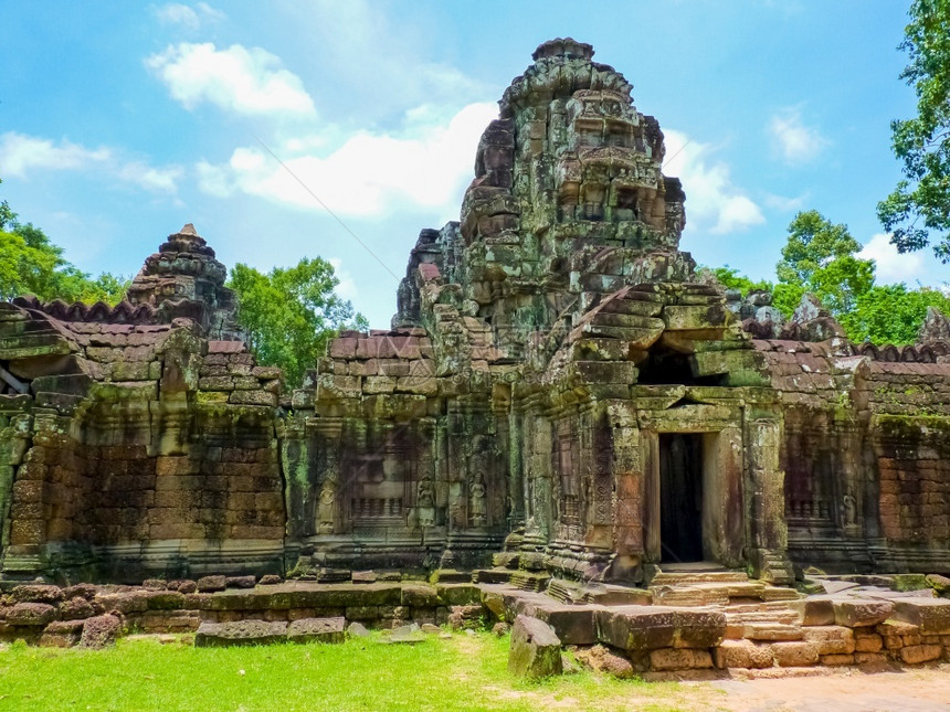 普雷亚天吸引力柬埔寨暹粒吴哥地区的PreaKhan寺庙图片