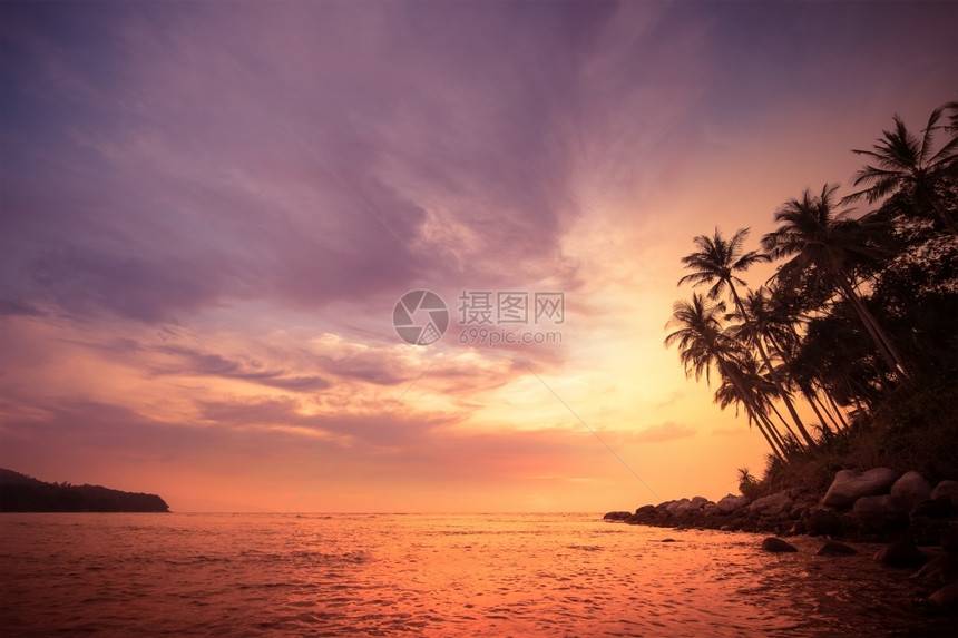 闲暇黎明颜色泰国热带日落普吉岛令人惊叹的热带日落布吉岛风景和目的地图片