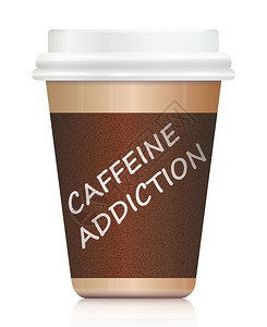纸盒饮料杯子卡布奇诺塑料用CAFFFEINE的文字描述一杯咖啡将卡通拿出来上面写着CAFFEINE设计图片