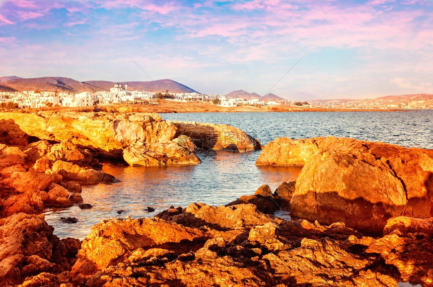旅行颜色希腊帕罗斯岛Kolymbithres海滩水晶清绿松图象支撑图片