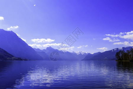 风景巴伐利亚阿尔卑斯湖的美景干净旅游图片