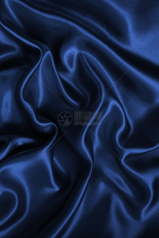 材料闪耀平滑优雅的蓝色丝绸或席边奢华布质料可用作抽象背景本色设计投标图片