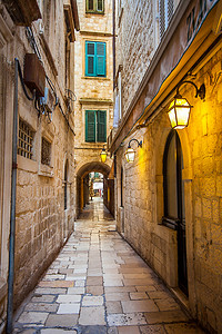 捷普兰斯特照片老的浪漫在克罗地亚杜布夫尼克老城Dubrovnik老城Dubrovnik老城Dibravannik小巷的夜情中背景