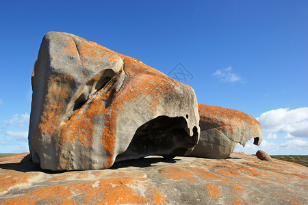 海岸徒步旅行农村南澳大利亚Kangaroo岛引人注目的岩石图片
