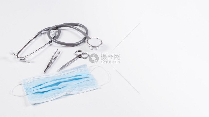 听诊器外科手术设备白面打印外科医生蓝色的图片