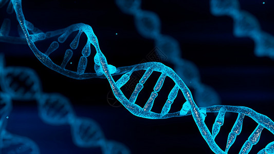 染污物基因蓝色染体DNA和在照相机移动近身时逐渐发光闪物质化学时蓝染色DNA和逐渐发光闪剂化等摄像头医学和遗传健康概念技术科学3D图解设计图片