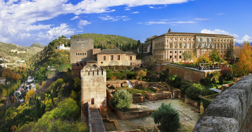 地标米拉多尔西班牙在安达卢亚格拉纳达优美的阿尔罕布拉综合建筑群和堡垒格拉纳达西班牙阿拉姆布要塞Andalusia的历史城镇格拉纳图片