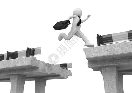 跳桥素材3D在白色背景商业角系列上被孤立的白人背景商务物系列中男坡道设计图片