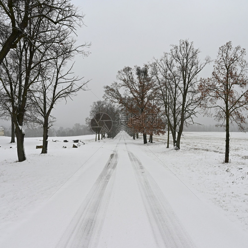 下雪的滑冬季在中危险驾驶交通和恶劣天气概念交通和恶劣天气的概念自然图片