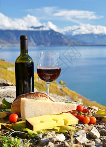 法国瑞士拉沃地区葡萄酒和奶酪栽培生活图片