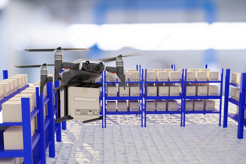 交货机器人工业物流出口进产品自家交付服务的无人机技术工程装置业飞行物流货运输或汽车3D部件的运输或汽车零部件制造业中的后勤运货服图片