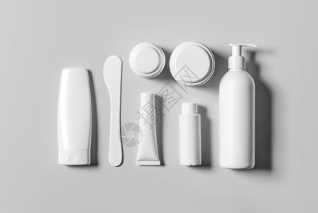空化妆品瓶医疗的渲染高分辨率化妆品瓶3D包装使分离模型适合设计元件的背景