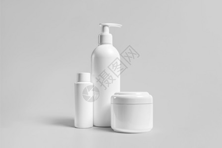 高分辨率化妆品瓶3D包装使分离模型适合设计元件的品牌推广清除液体图片