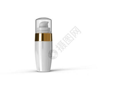 干净的瓶子包裹高分辨率化妆品瓶3D包装使分离模型适合设计元件的图片