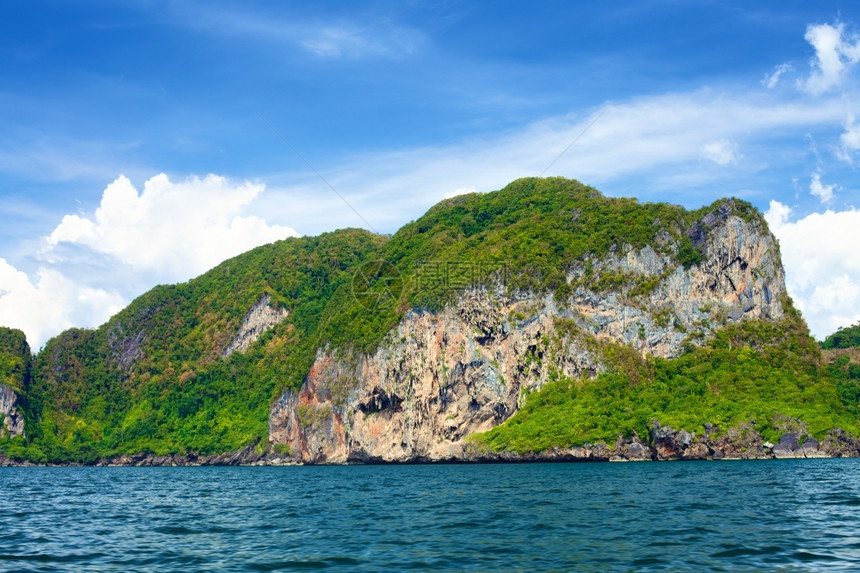 泰国安达曼海高悬崖与树木旅行冷静的美丽图片