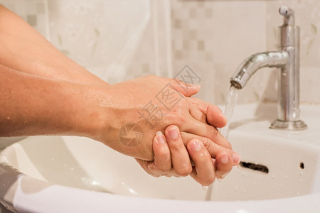 用肥皂洗手特写背景图片