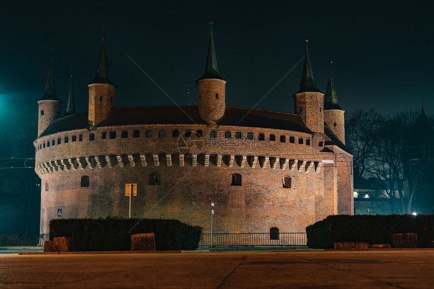 遗产屋城市景观波兰古老历史堡垒KrakowBarbican古老历史堡垒图片