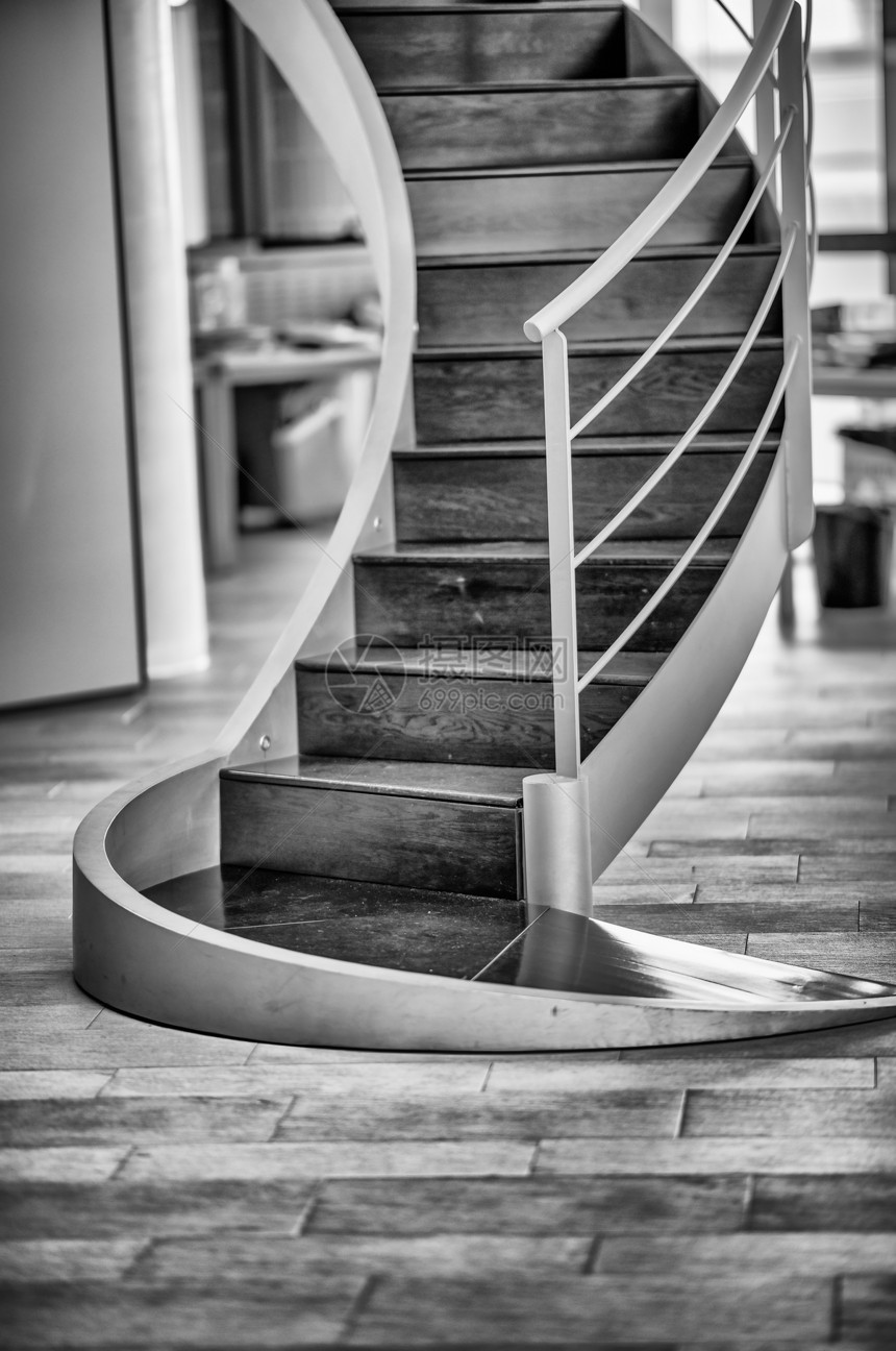 行业脚步玻璃现代楼梯商业概念和新办公室的内部管理图片