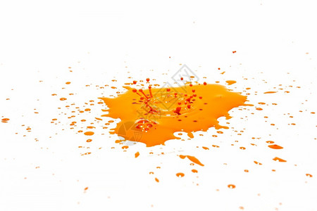 酒精橙色水滴喷洒在白背景上温度充满活力图片