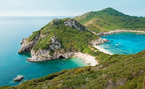 希腊语爬坡道旅游希腊科孚岛Afionas的视野图片