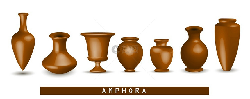 考古学优质的色香花瓶希腊双耳粘土花盆是经典的旧粘土双耳瓶隔离在白色古董花瓶希腊双耳花盆是经典的旧粘土双耳瓶罐图片