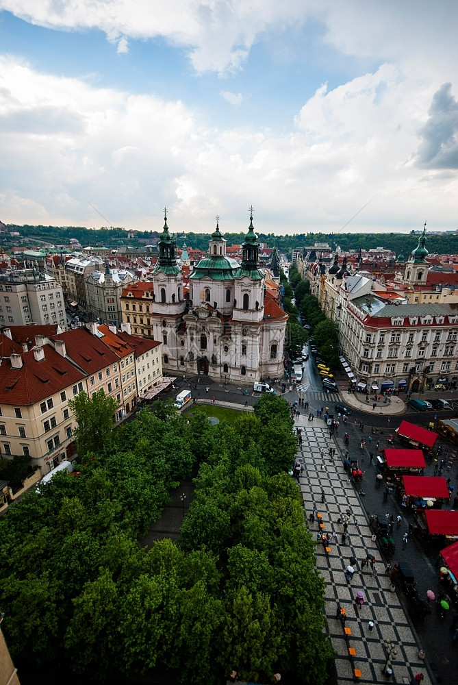 建造河美丽的老城区布拉格风景捷克水图片