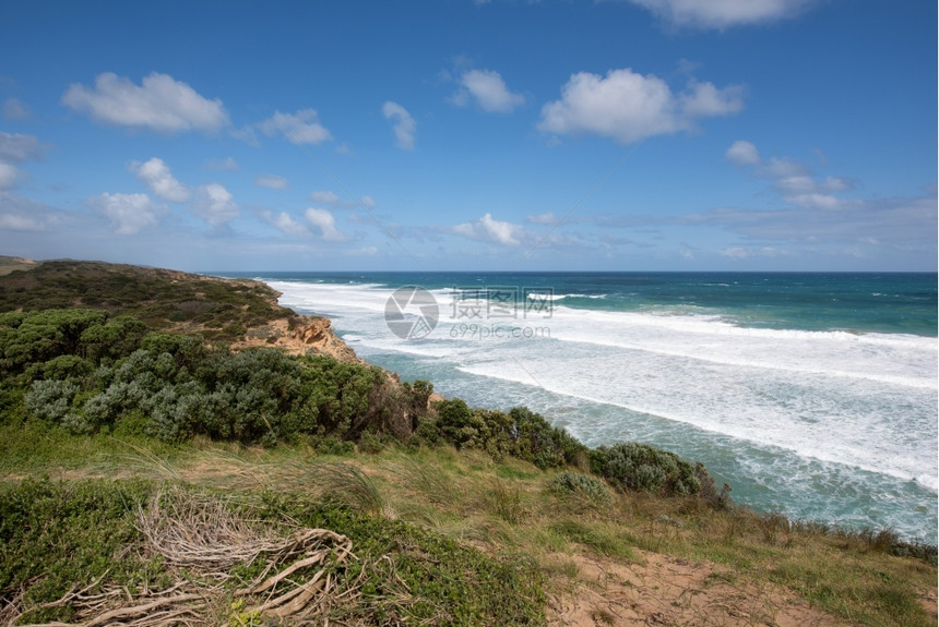 自然风景优美澳大利亚南维多州大洋路旁崎岖的海岸线位于澳大利亚南维多州岩石图片
