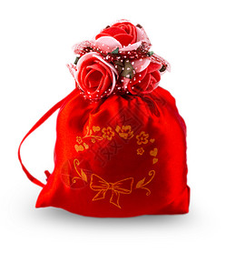 红色的为情人节准备红礼物袋白底孤立于传统精彩的图片