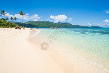 沙滩海洋风景线背景图片