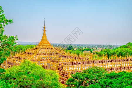 风景优美缅甸东南亚丽的佛教寺庙7月1日至0神秘古老的图片