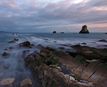 心情收集2015教科文组织Dorset日落时穆佩湾的岩石地质学图片