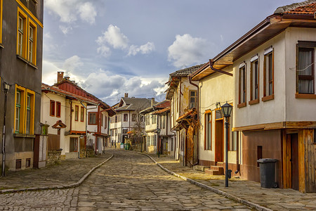 欧洲建成龙头保加利亚Tryavna复兴建筑的古城街道Tryavna图片