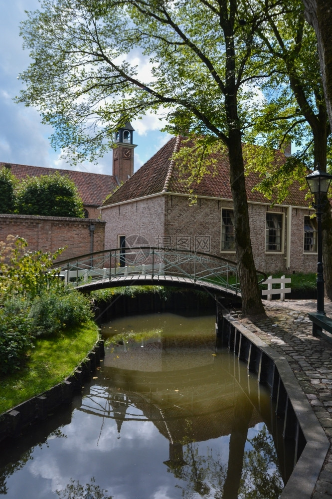 安斯荷兰老房子的景观博物馆环境图片