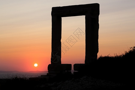 文明Naxos岛阿波罗寺庙Portara门古老的神话图片
