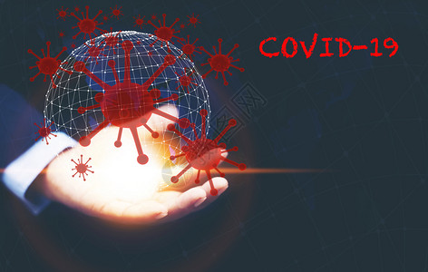 潘迪翁科学一种保护人类手握着地球受到新颖的冠状潘迪米COVID19COVID19CVID19全球爆发的危险流行和科罗纳毒流行概念攻击设计图片