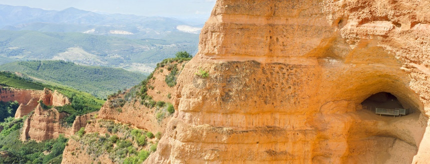 峡谷LasMedulas西班牙里昂的古罗马人矿山挖掘图片