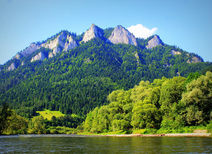皮克内旅行欧洲Dunajec河和三冠峰夏季在Pieniny山脉波兰Dunajec山脉波兰生态系统背景