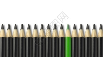 教育绿色铅笔站在一群黑的人中色团体图片