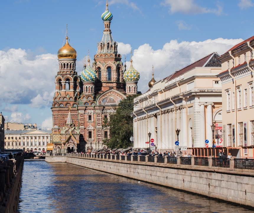 冲天炉圣彼得堡的景点之一血流成河教堂绘画建造图片