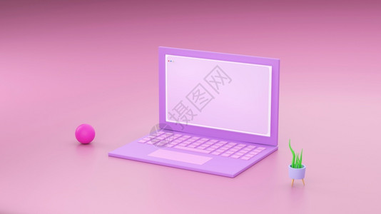 粉彩荷花吸杯三维最小概念台式笔记本电脑在桌上的工作粉红色和紫以及用笔记本和杯3制成的文本模拟书网络空间设计图片