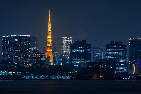 忙碌的天空日本东京夜市风景晚上图片