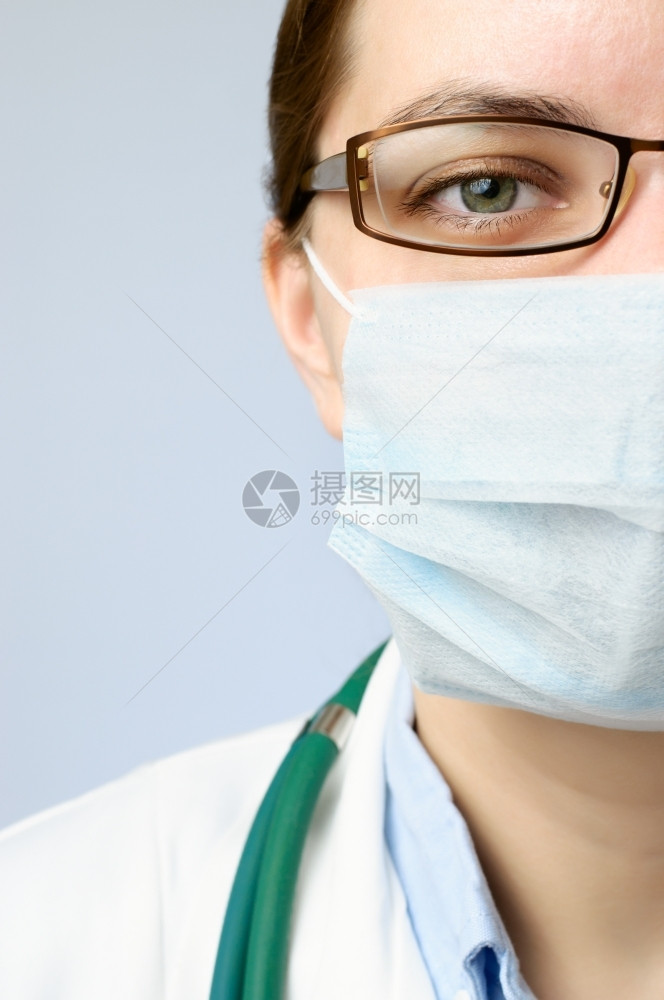 戴防护口罩的女医生形象图片